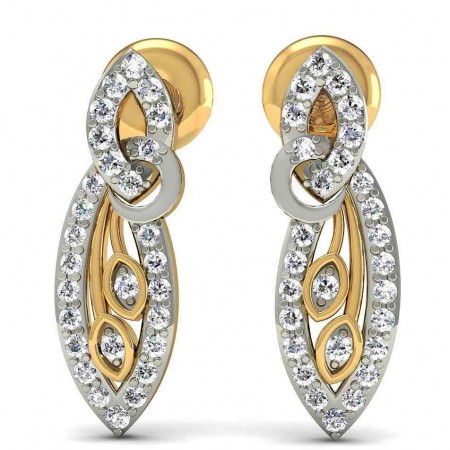 Duo Leaf Diamond Earring