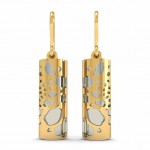 Gold Cylinder Drop Earring