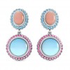  
Gemstone: Blue Onyx+Blue Topaz+Pink Tourmaline+Pink Onyx
Gold Color: White