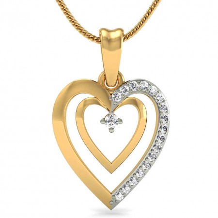 Duo Heart Diamond Pendant