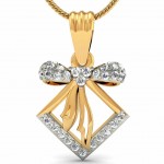 Bow Square Diamond Pendant
