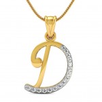 Alphabet 'D' Diamond Pendant