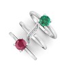  
Gemstone: Ruby+Emerald
Gold Color: White