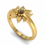 Lotus Floral Engagement Ring