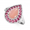  
Gemstone: Pink Onyx+Rhodolite
Gold Color: White