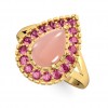  
Gemstone: Pink Onyx+Rhodolite
Gold Color: Yellow